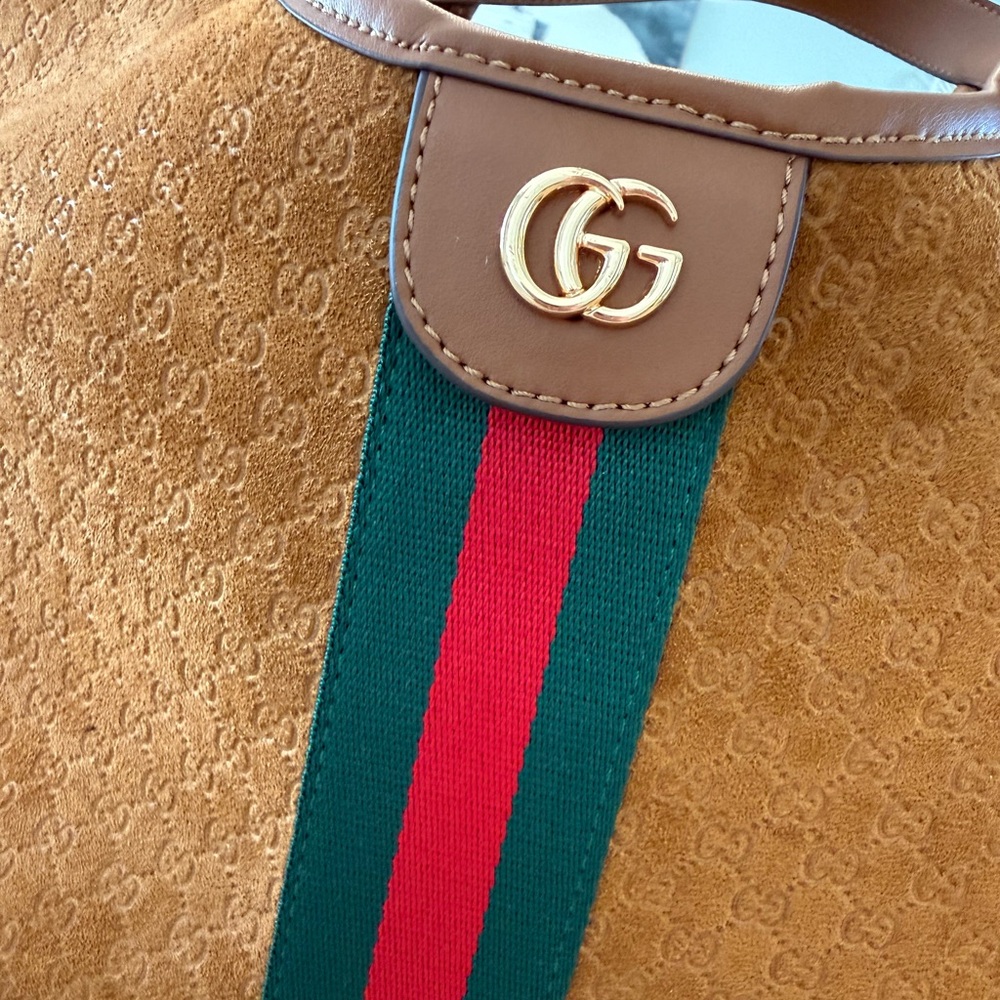 I N S P I R E D GG brown large suede tote - Picture 8 of 10
